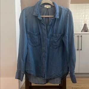 Blue Denim Button-Up Shirt